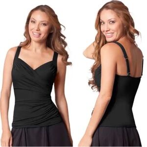 MIRACLESUIT Black 12DDD Sanibel Underwire Tankini Swim Top NWT